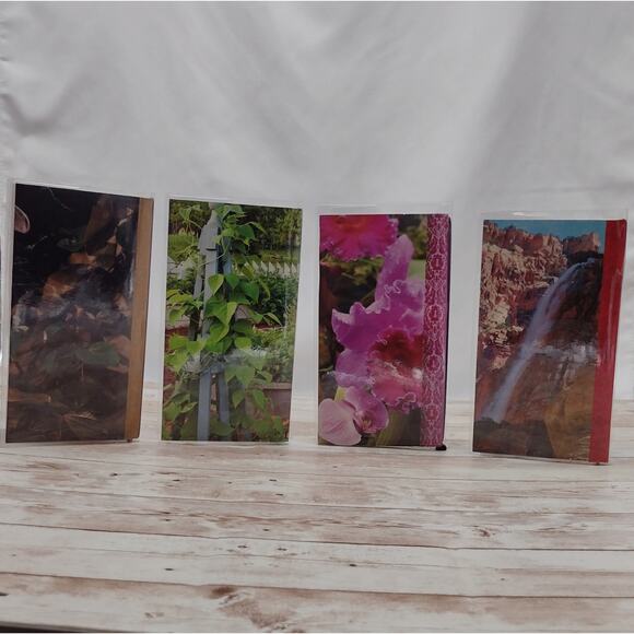 Plant Themed Small Travel Journals with Slip Covers, Handmade Small Notebook - Picture 2 of 9